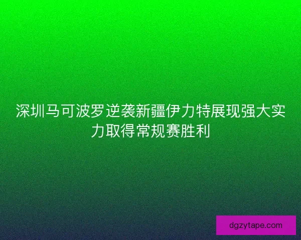 深圳马可波罗逆袭新疆伊力特展现强大实力取得常规赛胜利