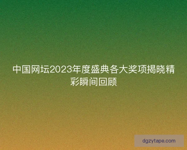 中国网坛2023年度盛典各大奖项揭晓精彩瞬间回顾